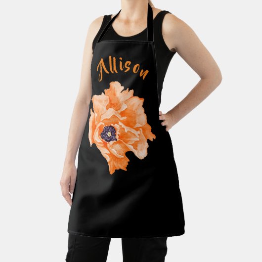 ブラックフローラ女性名エプロン エプロン (インサイチュ)