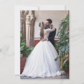 ブラックフローラ幾何写真結婚披露宴 招待状 (裏面)