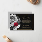 ブラックフローラ悔やみや弔慰ノートカード(赤いバラ) ノートカード (正面/裏面インサイチュ)