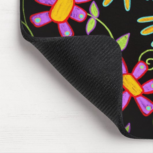 ブラックフローラ成長の優しさおもしろい マウスパッド (コーナー)