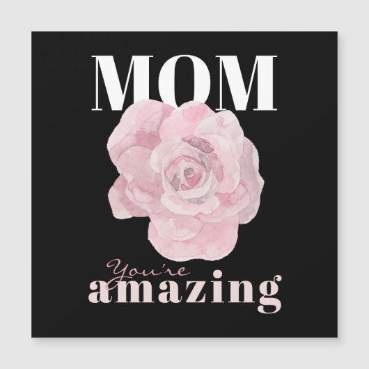 ブラックフローラ母の日の挨拶マグネット (正面)