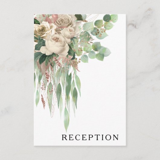 ブラックフローラ牡丹結婚式レセプション エンクロージャーカード (正面)