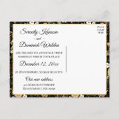 ブラックフローラ結婚たった今結婚しました発表 案内ポストカード (裏面)