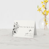 ブラックフローラ結婚のリザーブドカード カード (黄色い花)