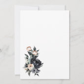 ブラックフローラ結婚アーチのパーティー 招待状 (裏面)