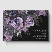 ブラックフローラ結婚ゴシック ゲストブック (正面)