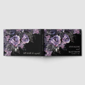 ブラックフローラ結婚ゴシック ゲストブック (全面)