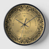 ブラックフローラ結婚サークル50周年 壁時計 (正面)