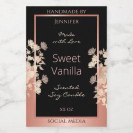 ブラックフローラ製品パッケージラベルバラ金ゴールド フードラベル