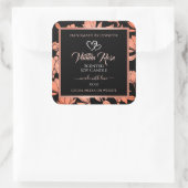 ブラックフローラ製品パッケージングラベルバラ金ゴールド スクエアシール (バッグ)