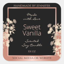 ブラックフローラ製品パッケージングラベルバラ金ゴールド