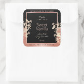 ブラックフローラ製品パッケージングラベルバラ金ゴールド スクエアシール (バッグ)