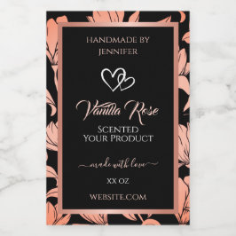 ブラックフローラ製品パッケージングラベルバラ金ゴールド フードラベル