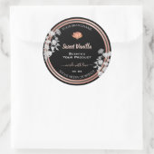 ブラックフローラ製品パッケージングラベルバラ金ゴールド ラウンドシール (バッグ)