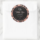 ブラックフローラ製品パッケージングラベルバラ金ゴールド ラウンドシール (バッグ)