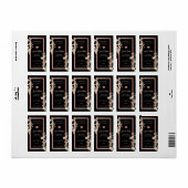 ブラックフローラ製品パッケージングラベルバラ金ゴールド ラベル (フルシート)