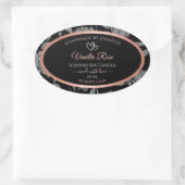 ブラックフローラ製品パッケージングラベルバラ金ゴールド 楕円形シール (バッグ)