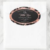 ブラックフローラ製品パッケージングラベルバラ金ゴールド 楕円形シール (バッグ)