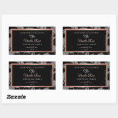 ブラックフローラ製品パッケージングラベルバラ金ゴールド 長方形シール (シート)