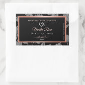 ブラックフローラ製品パッケージングラベルバラ金ゴールド 長方形シール (バッグ)