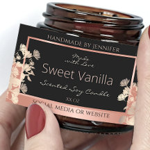 ブラックフローラ製品パッケージングラベルバラ金ゴールド