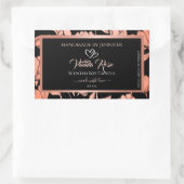 ブラックフローラ製品パッケージングラベルバラ金ゴールド 長方形シール (バッグ)