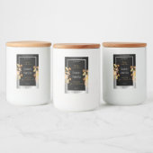 ブラックフローラ製品包装ラベルオレンジシルバー フードラベル (ボトル)