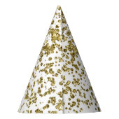 ブラックフローラ金ゴールドグリッターONE 1 1st誕生日パーティー パーティーハット (裏面)