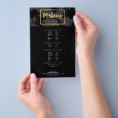 ブラックフローラ金ゴールド文字メイクアップアーティスト チラシ (ハンドル)