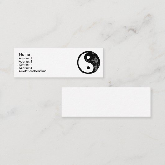 ブラックフローラ陰陽プロファイルカード スキニー名刺 (正面/裏面)