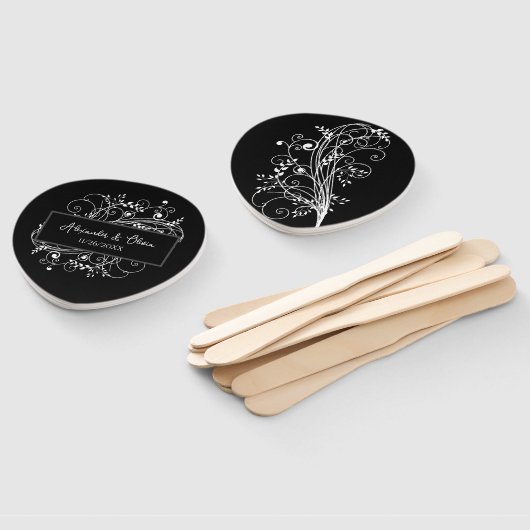 ブラックフローリッシュ結婚式の引き出物ハンドファン ハンドファン (組立なし)