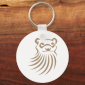 ブラックフートフェレットinスウィッシュスケッチスタイル キーホルダー (正面)
