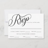 ブラックフードモダンの選択を書き込む 出欠カード (正面)