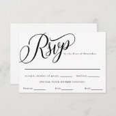 ブラックフードモダンの選択を書き込む 出欠カード (正面/裏面)