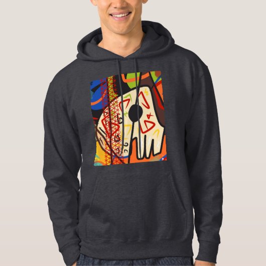 ブラックフード付きスウェットシャツ パーカ (正面)