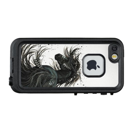 ブラックフ威厳のあるライアシアンホースカバーバイビハレ LifeProof iPhoneケース (裏面横)