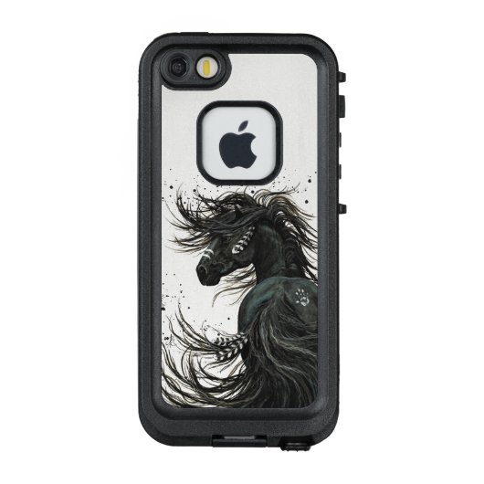 ブラックフ威厳のあるライアシアンホースカバーバイビハレ LifeProof iPhoneケース (裏面)