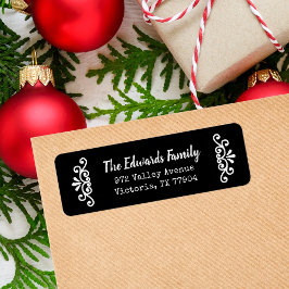 ブラックフ素朴ライ差出人住所ラベル ラベル