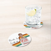 ブラックブックラバーショートブロンド髪 ラウンドペーパーコースター (インサイチュ)