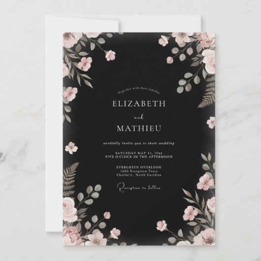 ブラックブッシュユーカリの結婚式 招待状 (正面)