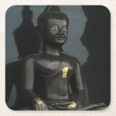 ブラックブッダ…タイ,イサーン,ノングカイ スクエアペーパーコースター (正面)