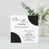 ブラックブライダルシャワー招待 – ブラックオンホワイト 招待状 (スタンド正面)