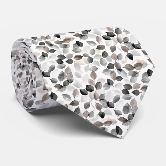 ブラックブラウンとグレーの水色離れのエレガント ネクタイ (ロール)
