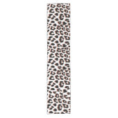 ブラックブラウンとホワイトヒョウのプリント ショートテーブルランナー (正面)