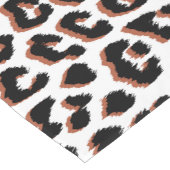 ブラックブラウンとホワイトヒョウのプリント ショートテーブルランナー (コーナー)