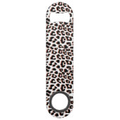 ブラックブラウンとホワイトヒョウのプリント スピード栓抜き (裏面)