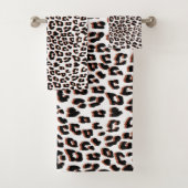 ブラックブラウンとホワイトヒョウのプリント バスタオルセット (インサイチュ)