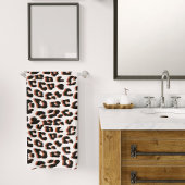 ブラックブラウンとホワイトヒョウのプリント バスタオルセット