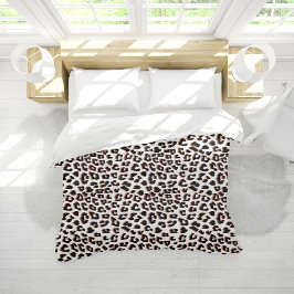 ブラックブラウンとホワイトヒョウのプリント 掛け布団カバー