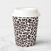 ブラックブラウンとホワイトヒョウのプリント 紙コップ (右)
